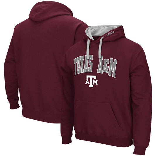 Men's Colosseum Maroon Texas A&M Aggies Big & Tall Arch & Logo 2.0 Pullover Hoodie