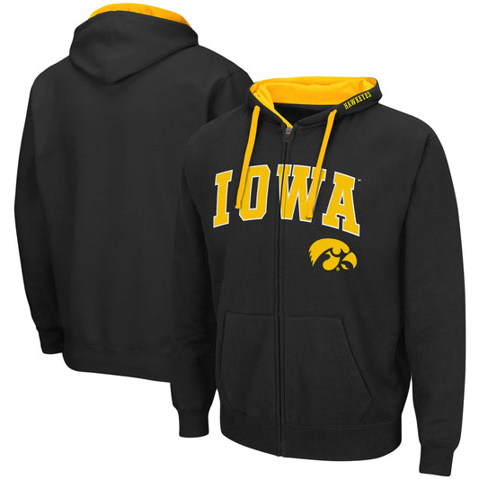 Men's Colosseum Black Iowa Hawkeyes Big & Tall Full-Zip Hoodie