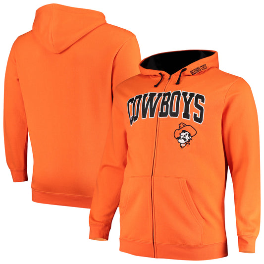 Men's Colosseum Orange Oklahoma State Cowboys Big & Tall Full-Zip Hoodie