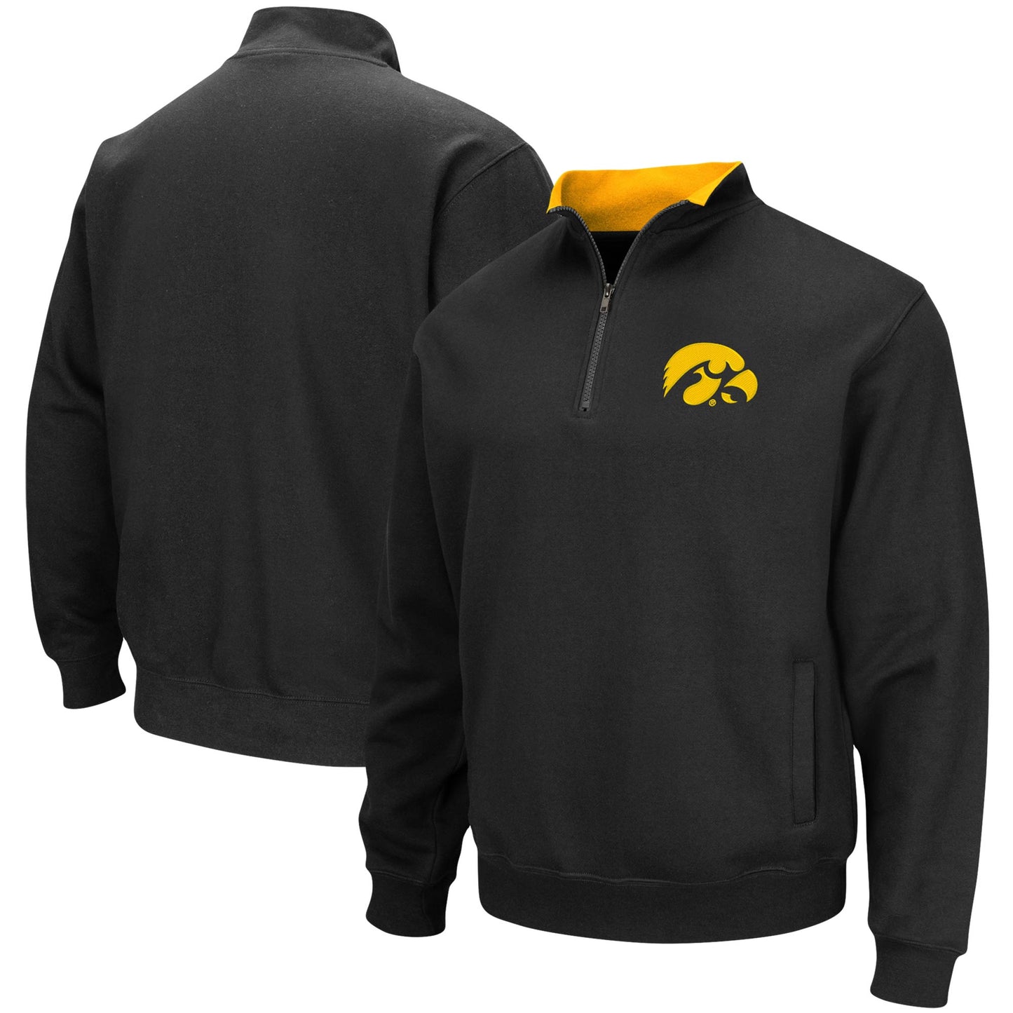 Men's Colosseum Black Iowa Hawkeyes Big & Tall Tortugas Quarter-Zip Jacket