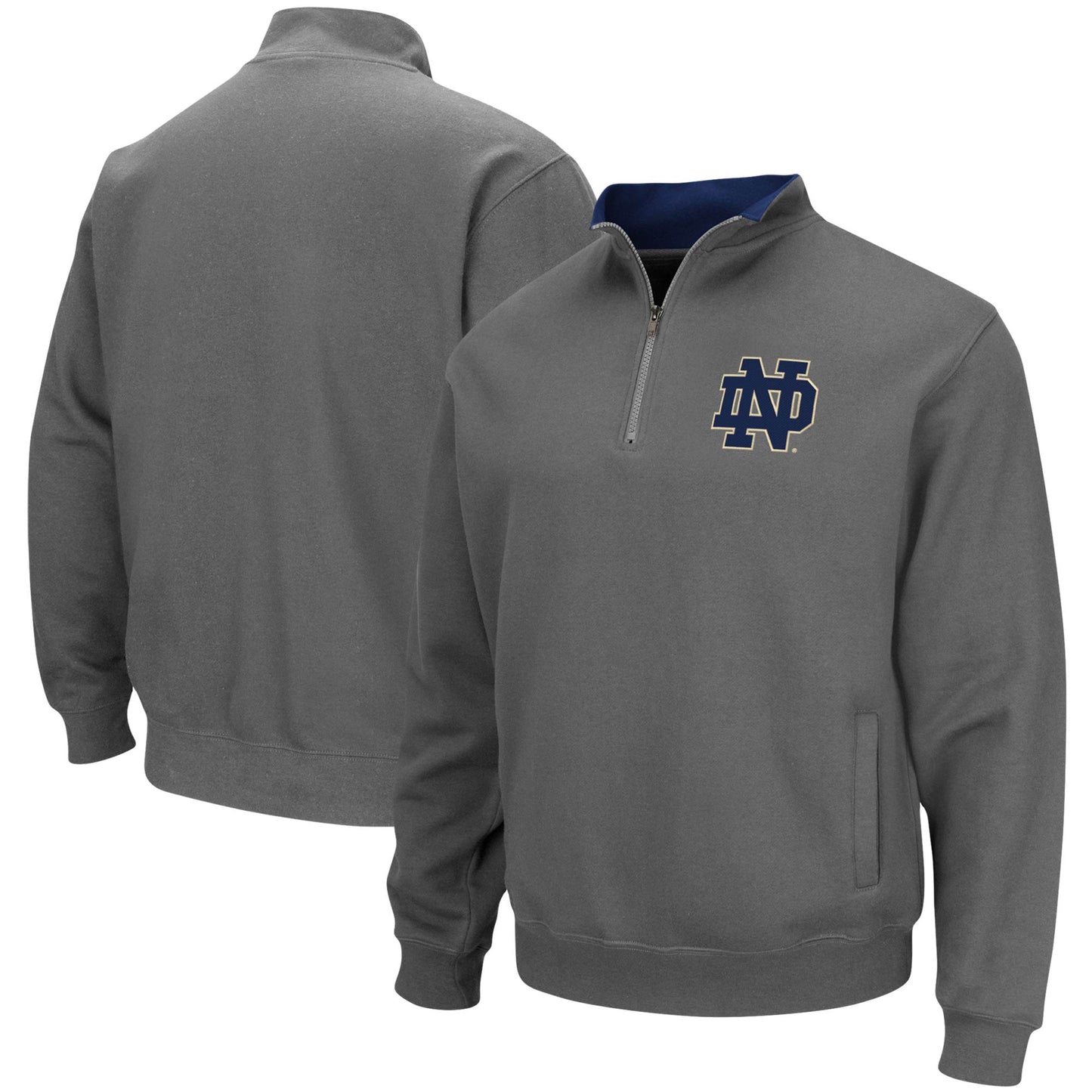 Men's Colosseum Charcoal Notre Dame Fighting Irish Big & Tall Tortugas Quarter-Zip Jacket