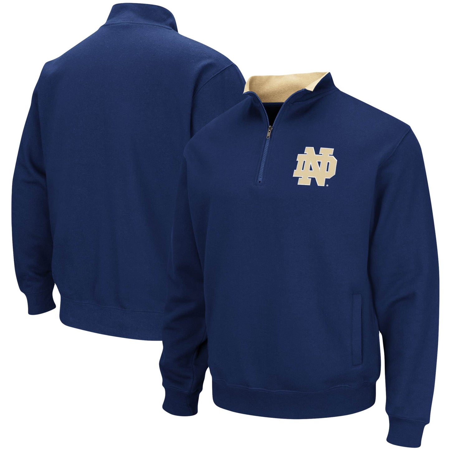 Men's Colosseum Navy Notre Dame Fighting Irish Big & Tall Tortugas Quarter-Zip Jacket