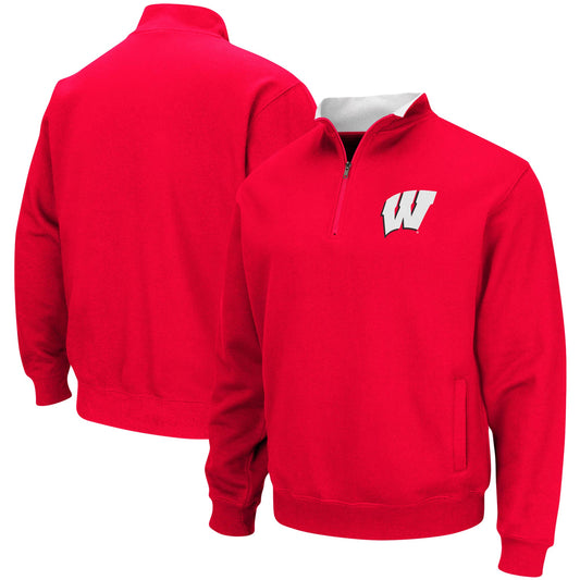 Men's Colosseum Red Wisconsin Badgers Big & Tall Tortugas Quarter-Zip Jacket