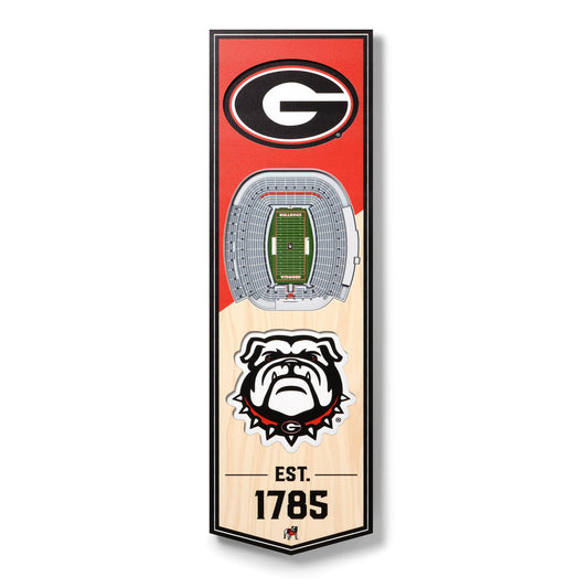 Georgia Bulldogs 6'' x 19'' 3D StadiumView Banner