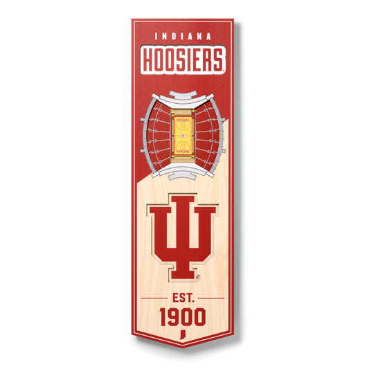 Indiana Hoosiers 6'' x 19'' 3D StadiumView Banner