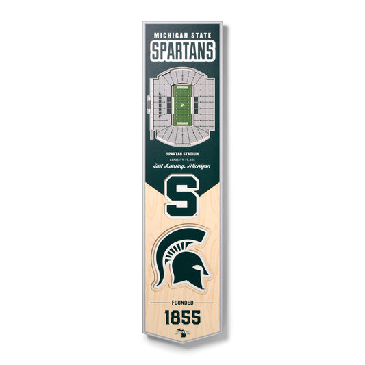 Michigan State Spartans 8'' x 32'' 3D StadiumView Banner