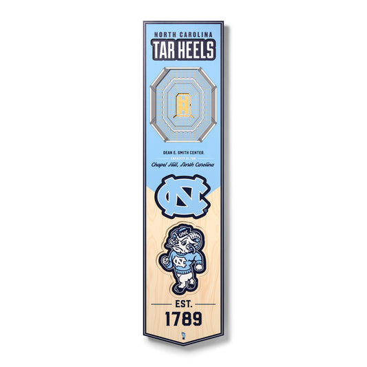 North Carolina Tar Heels 8'' x 32'' 3D StadiumView Banner