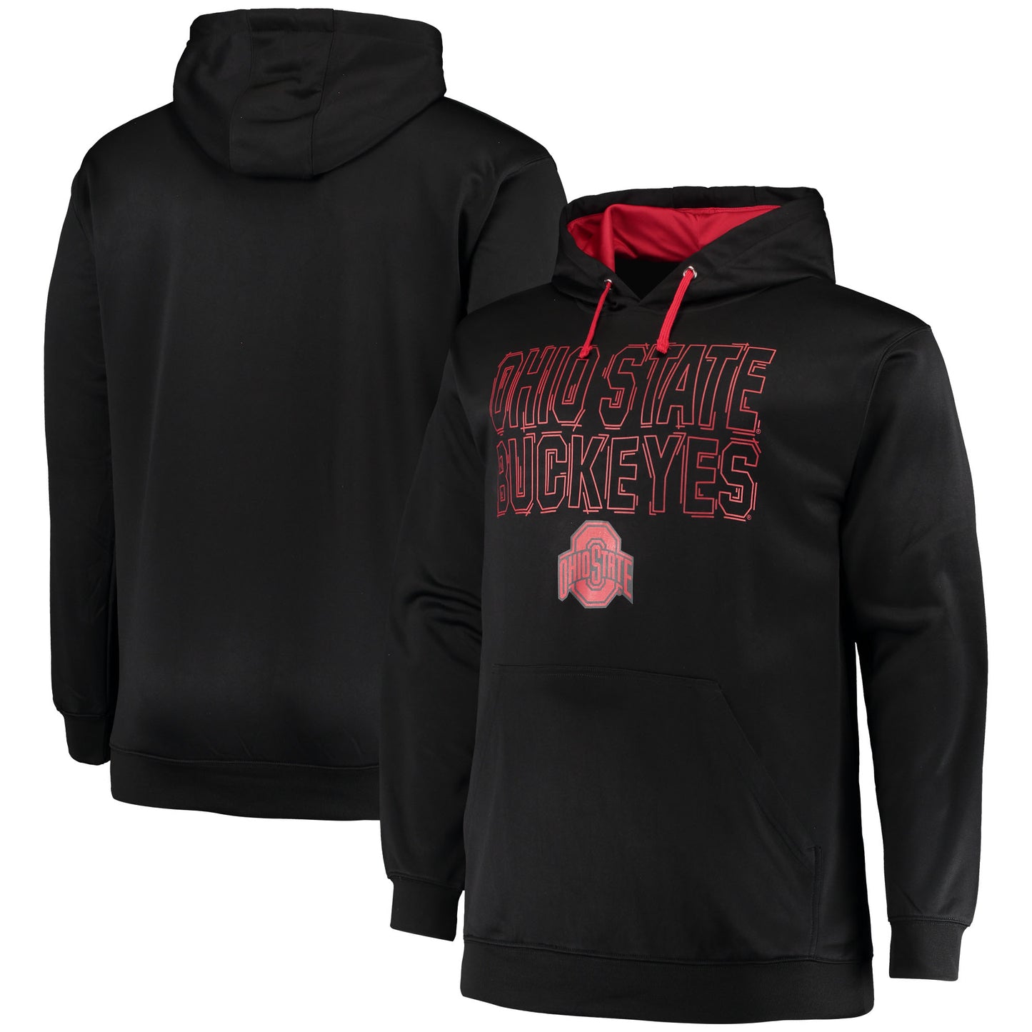 Men's Black Ohio State Buckeyes Big & Tall Fleece Team Pullover Hoodie