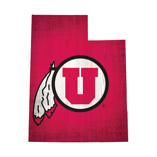 Utah Utes 12" Logo State Sign