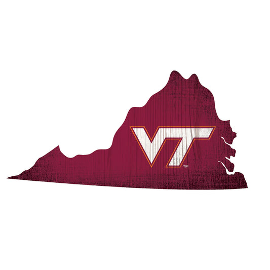 Virginia Tech Hokies 12" Logo State Sign