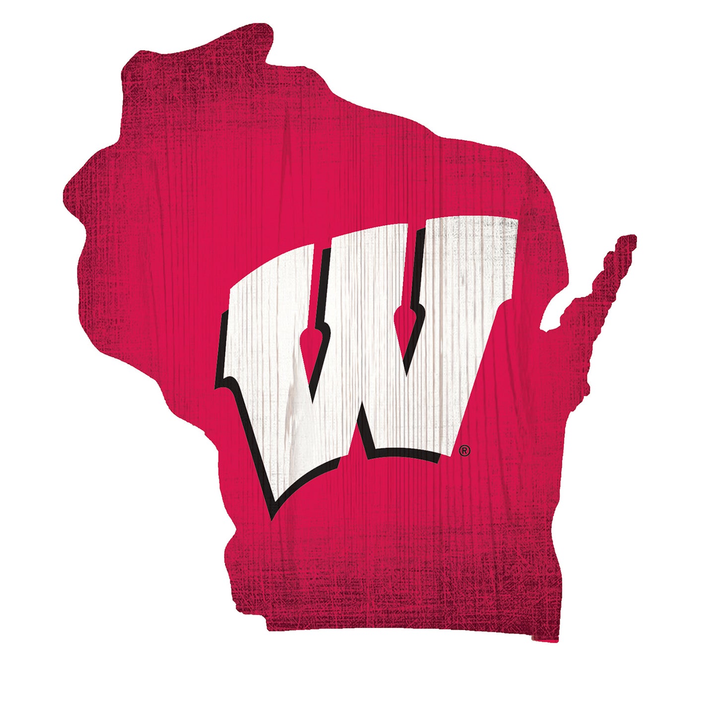 Wisconsin Badgers 12" Logo State Sign