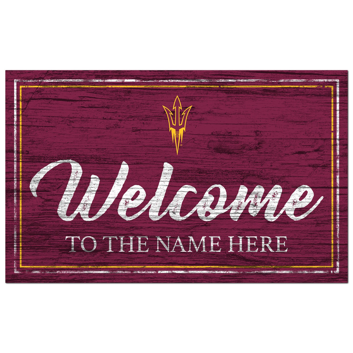 Arizona State Sun Devils 11" x 19" Personalized Team Color Welcome Sign