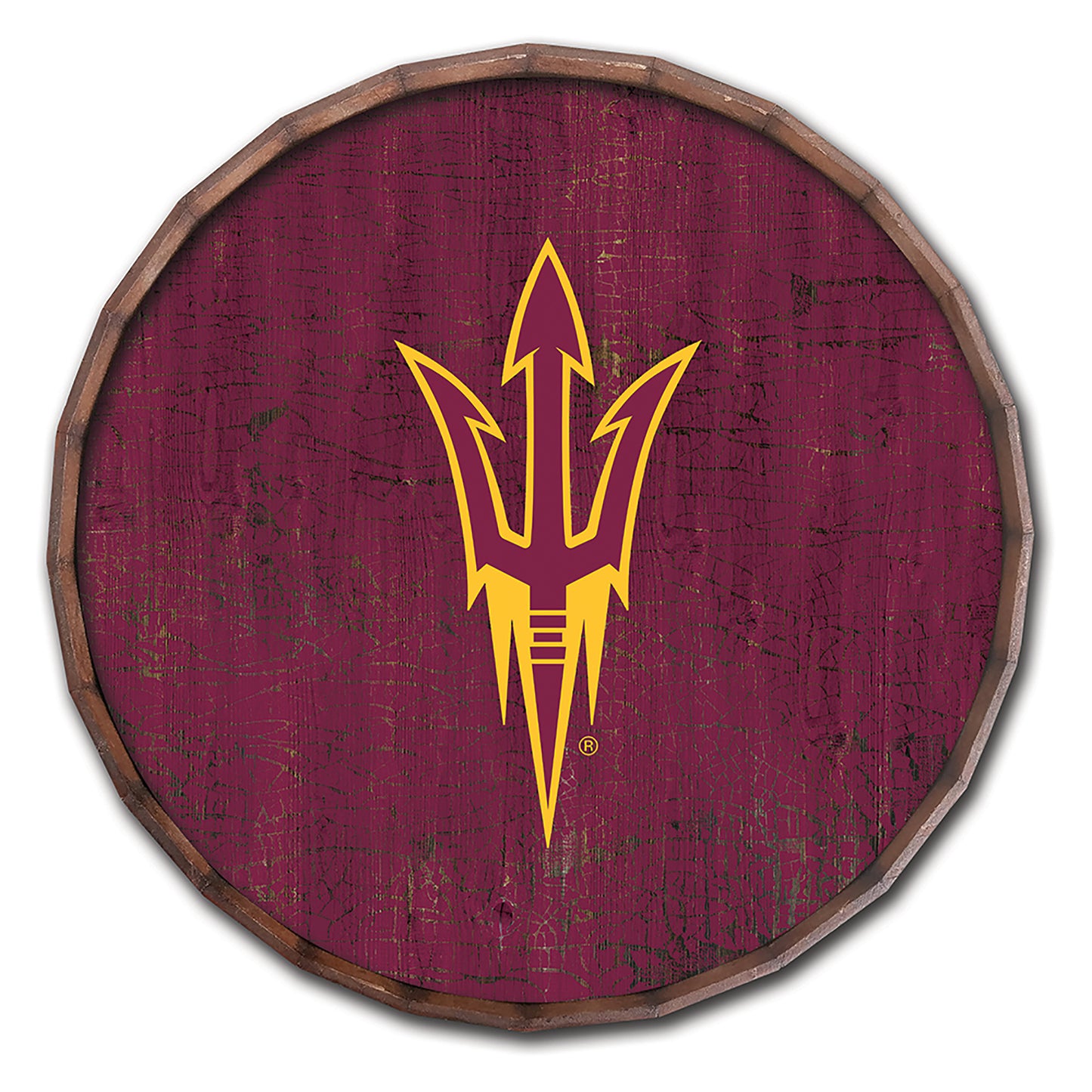 Arizona State Sun Devils 24" Cracked Color Barrel Top Sign