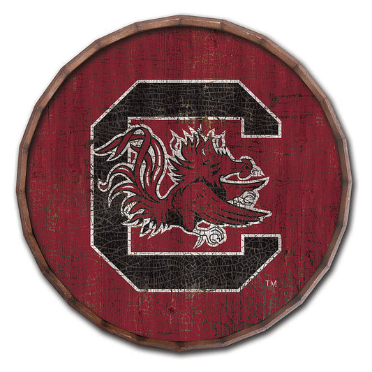 South Carolina Gamecocks 24" Cracked Color Barrel Top Sign