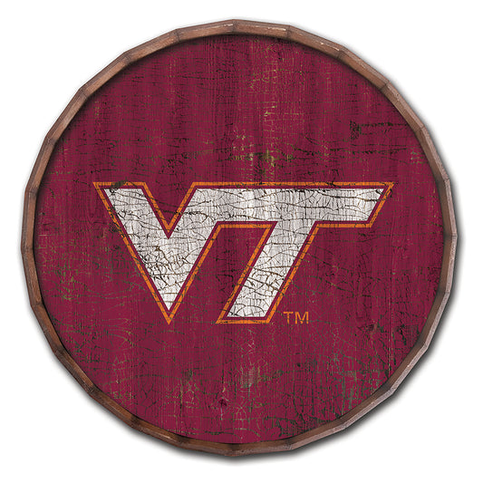 Virginia Tech Hokies 24" Cracked Color Barrel Top Sign