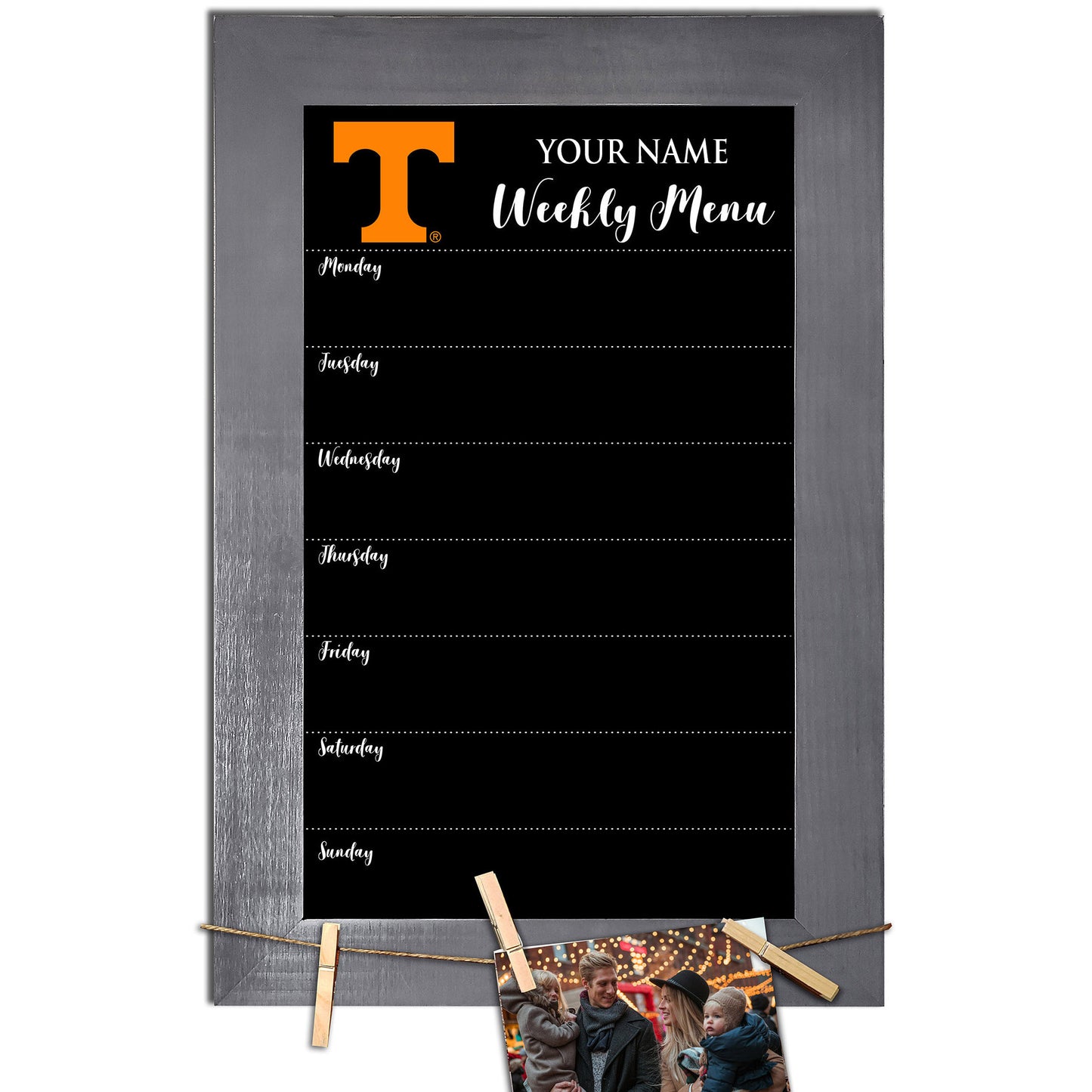 Tennessee Volunteers 11" x 19" Personalized Team Weekly Chalkboard with Frame