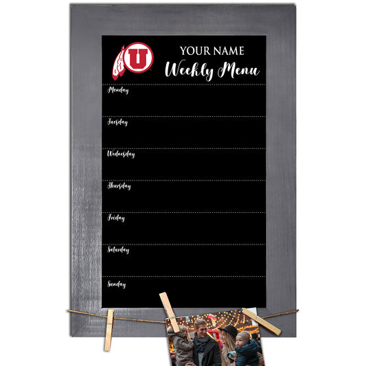 Utah Utes 11" x 19" Personalized Team Weekly Chalkboard with Frame