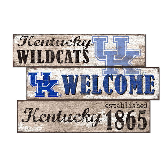 Kentucky Wildcats 24" 3-Plank Welcome Sign