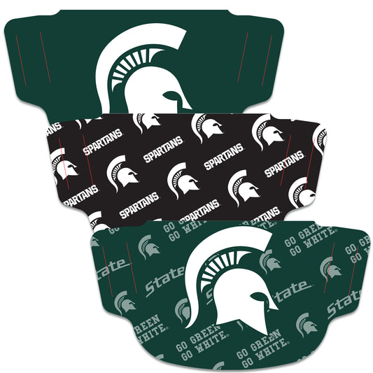 Adult WinCraft Michigan State Spartans Face Covering 3-Pack - MADE IN USA