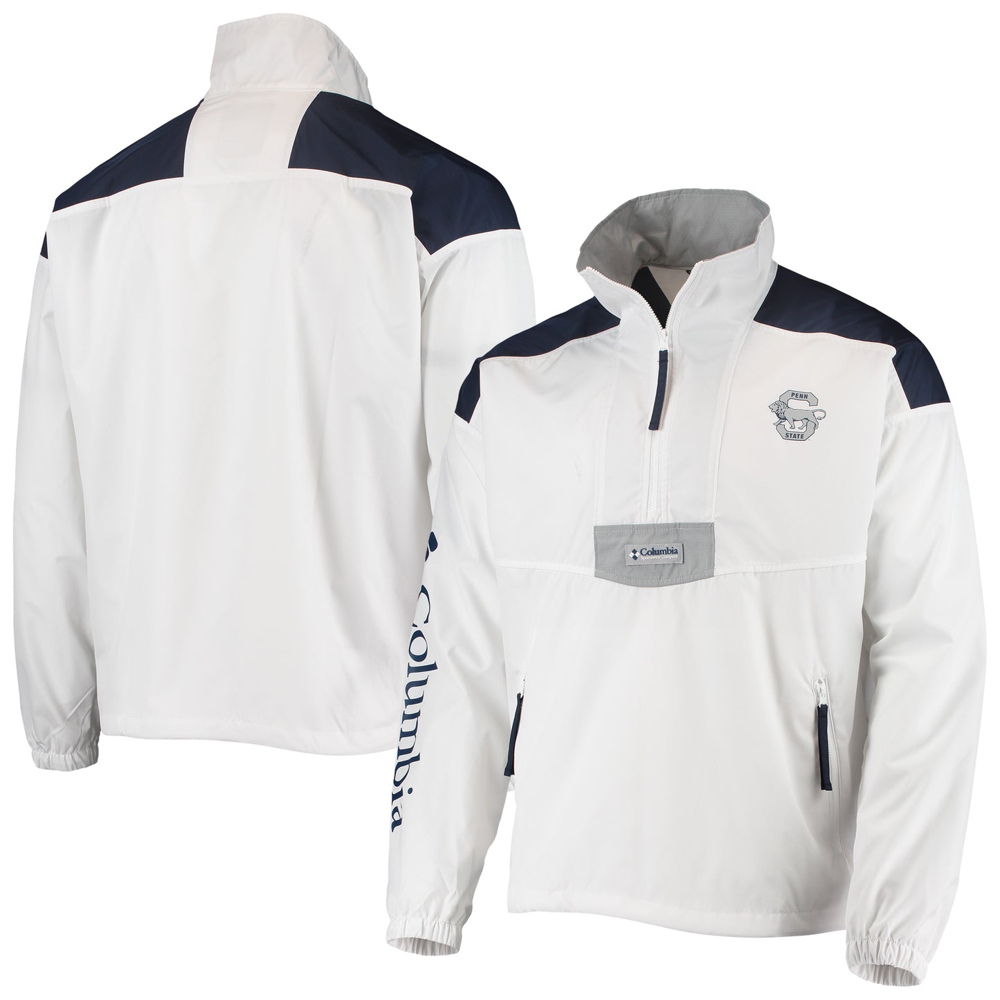 Men's Columbia White Penn State Nittany Lions Santa Ana Anorak Quarter-Zip Jacket