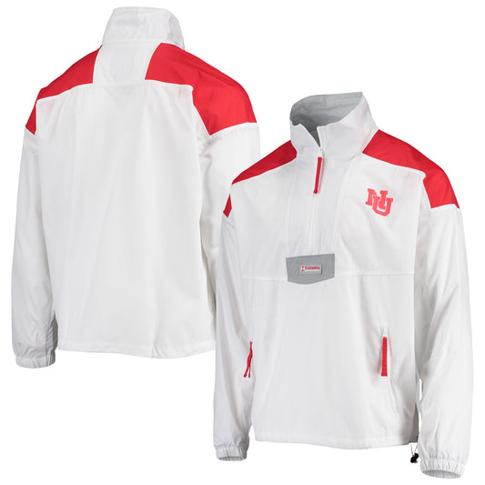 Men's Columbia White Nebraska Huskers Santa Ana Anorak Quarter-Zip Jacket