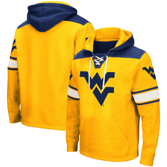 Men's Colosseum Gold West Virginia Mountaineers 2.0 Lace-Up Pullover Hoodie