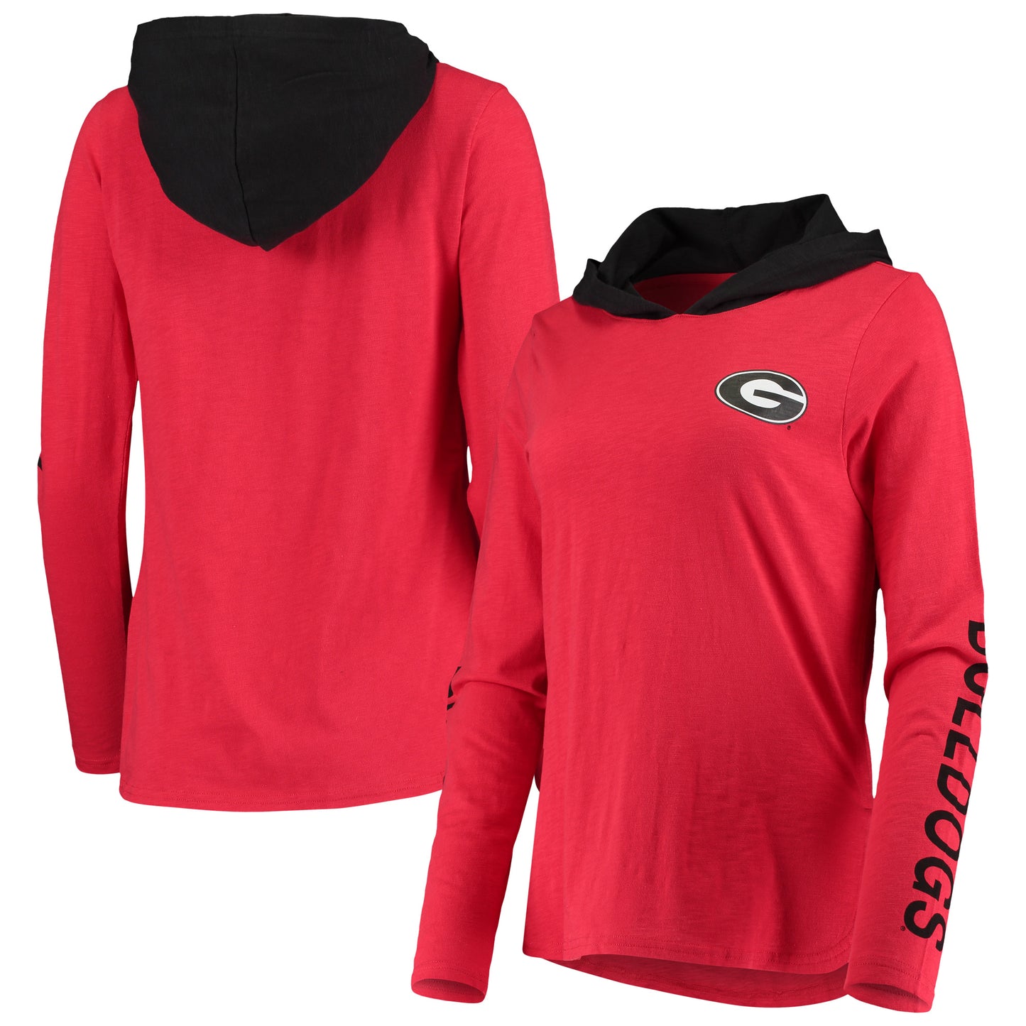 Women's G-III 4Her by Carl Banks Red/Black Georgia Bulldogs Crossbar Slub Pullover Hoodie