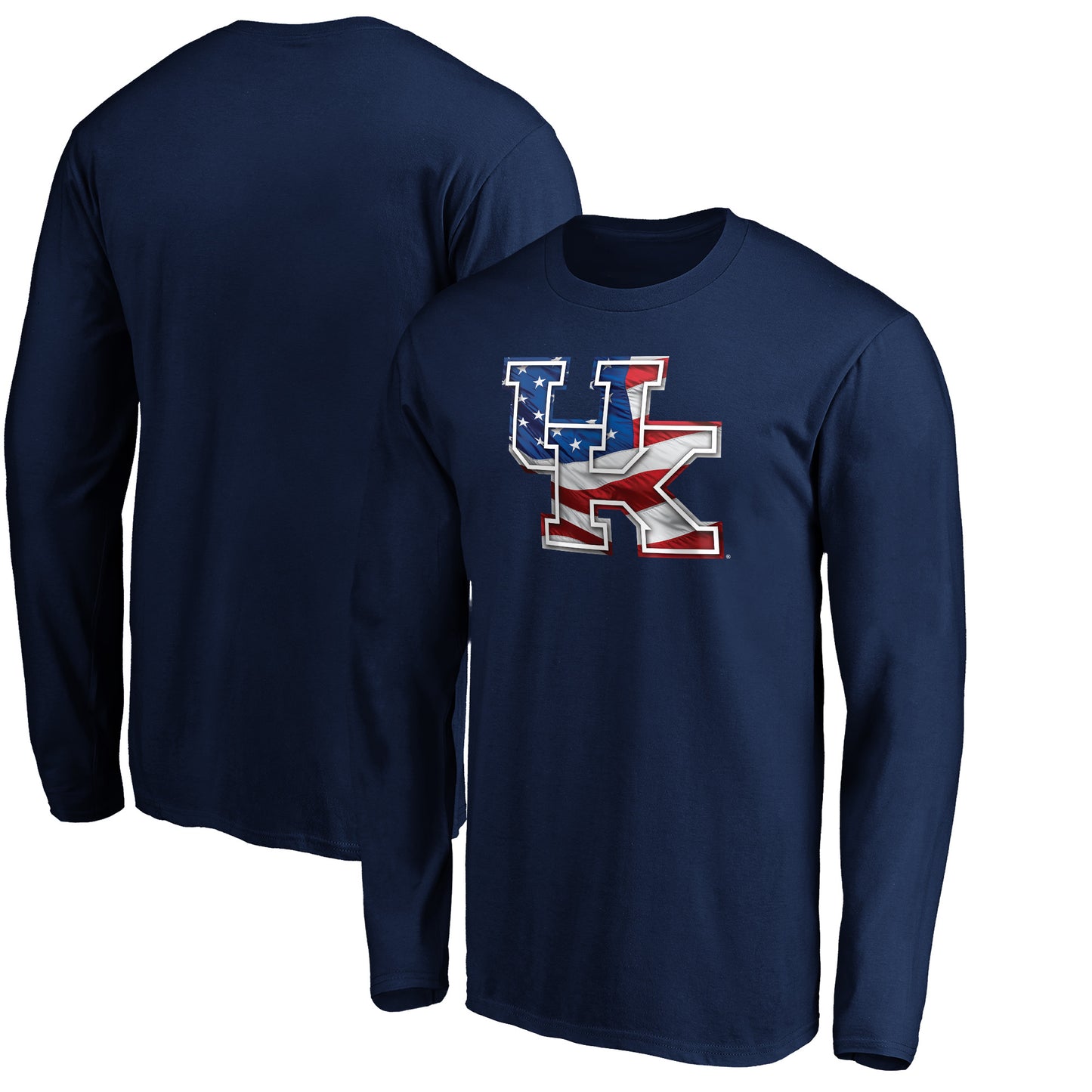 Men's Navy Kentucky Wildcats Banner Wave Long Sleeve T-Shirt