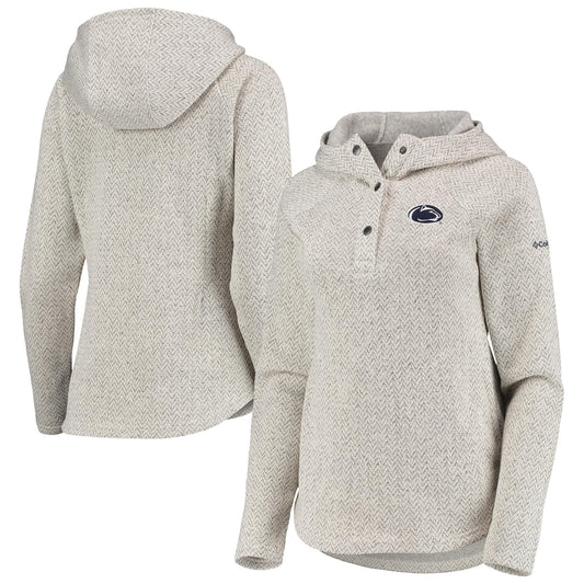 Women's Columbia Cream Penn State Nittany Lions Darling Days Raglan Fleece Pullover Hoodie