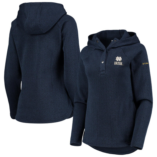 Women's Columbia Navy Notre Dame Fighting Irish Darling Days Raglan Fleece Pullover Hoodie