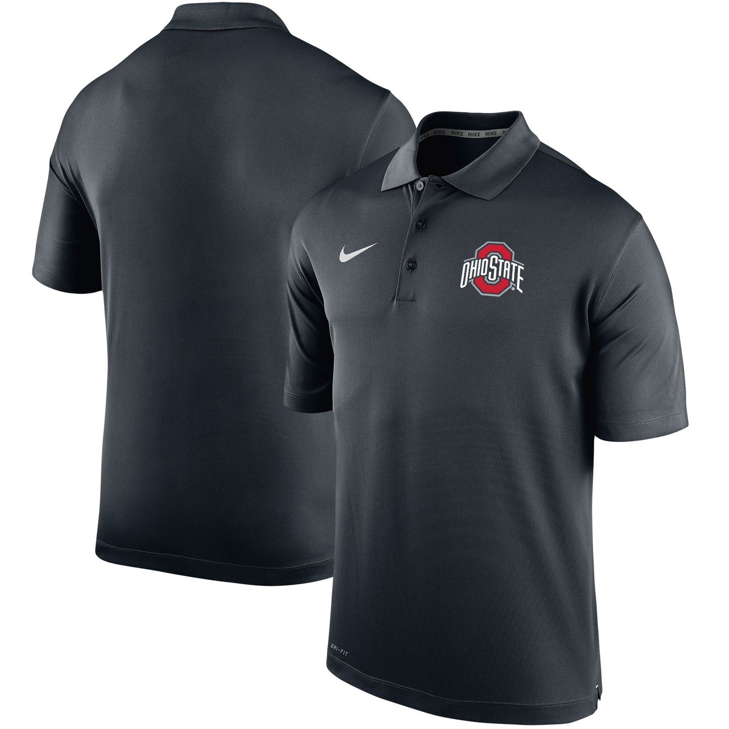 Men's Nike Black Ohio State Buckeyes Big & Tall Primary Logo Varsity Performance Polo