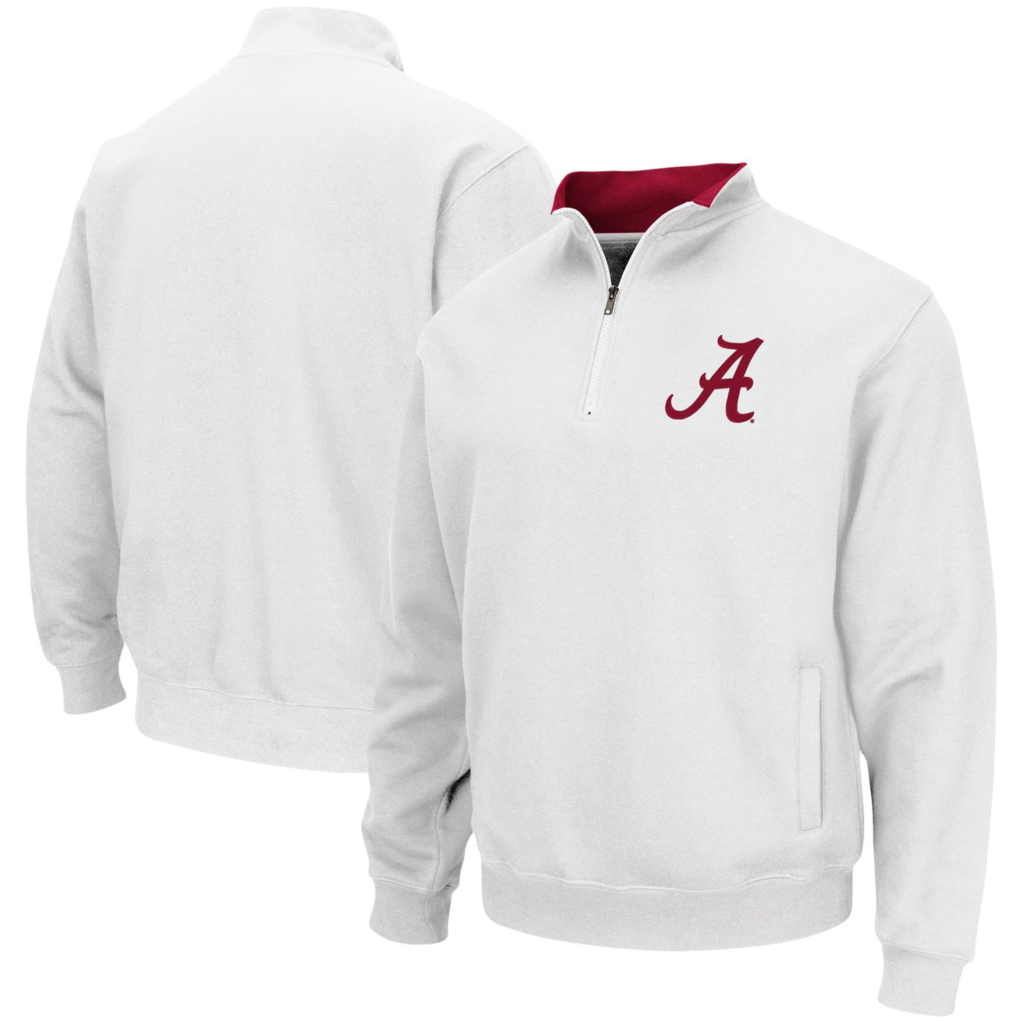 Men's Colosseum White Alabama Crimson Tide Tortugas Logo Quarter-Zip Pullover Jacket