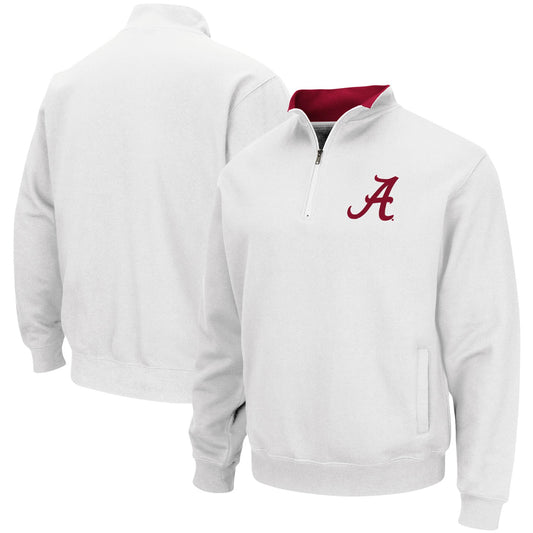 Men's Colosseum White Alabama Crimson Tide Tortugas Logo Quarter-Zip Pullover Jacket