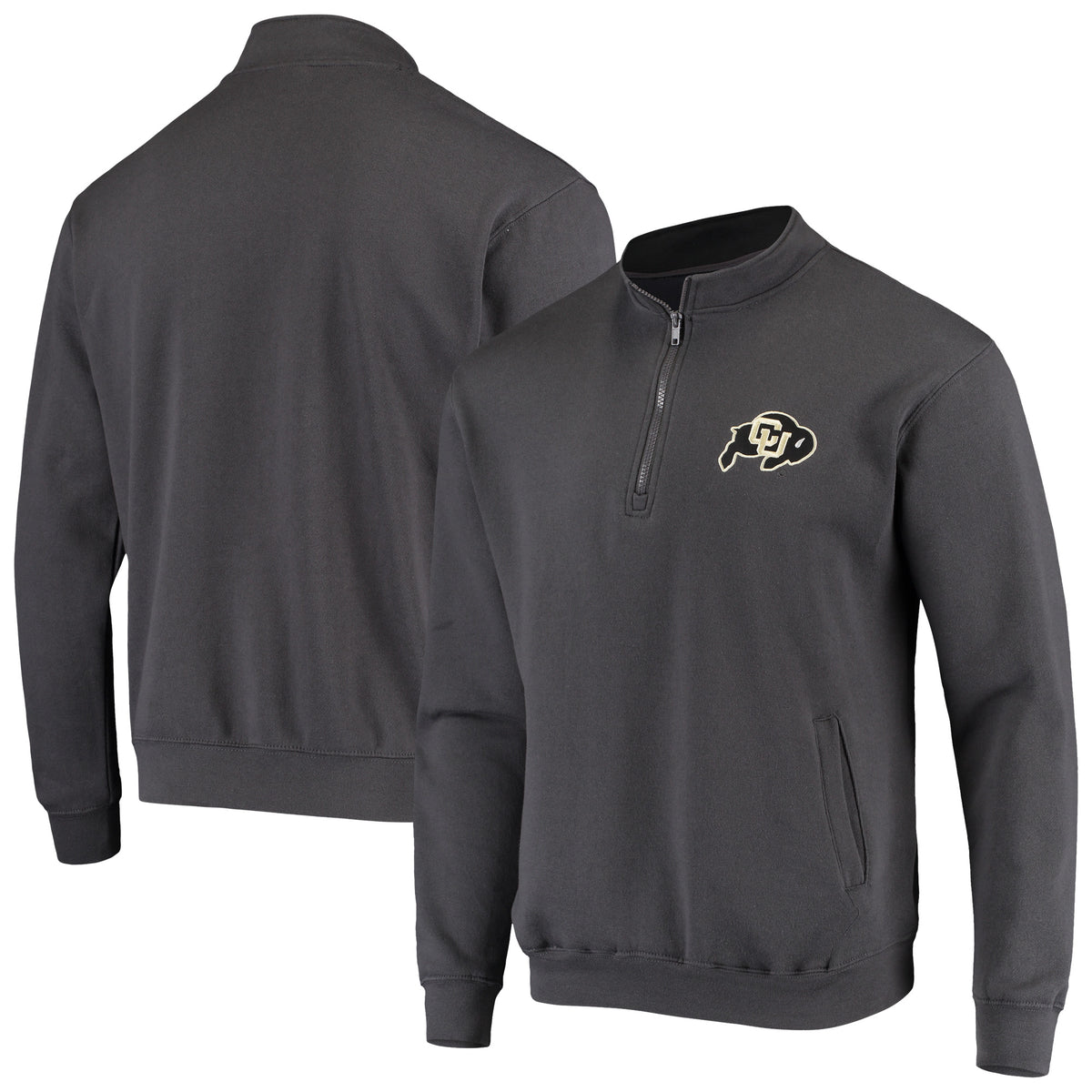 Men's Colosseum Charcoal Colorado Buffaloes Tortugas Logo Quarter-Zip Jacket