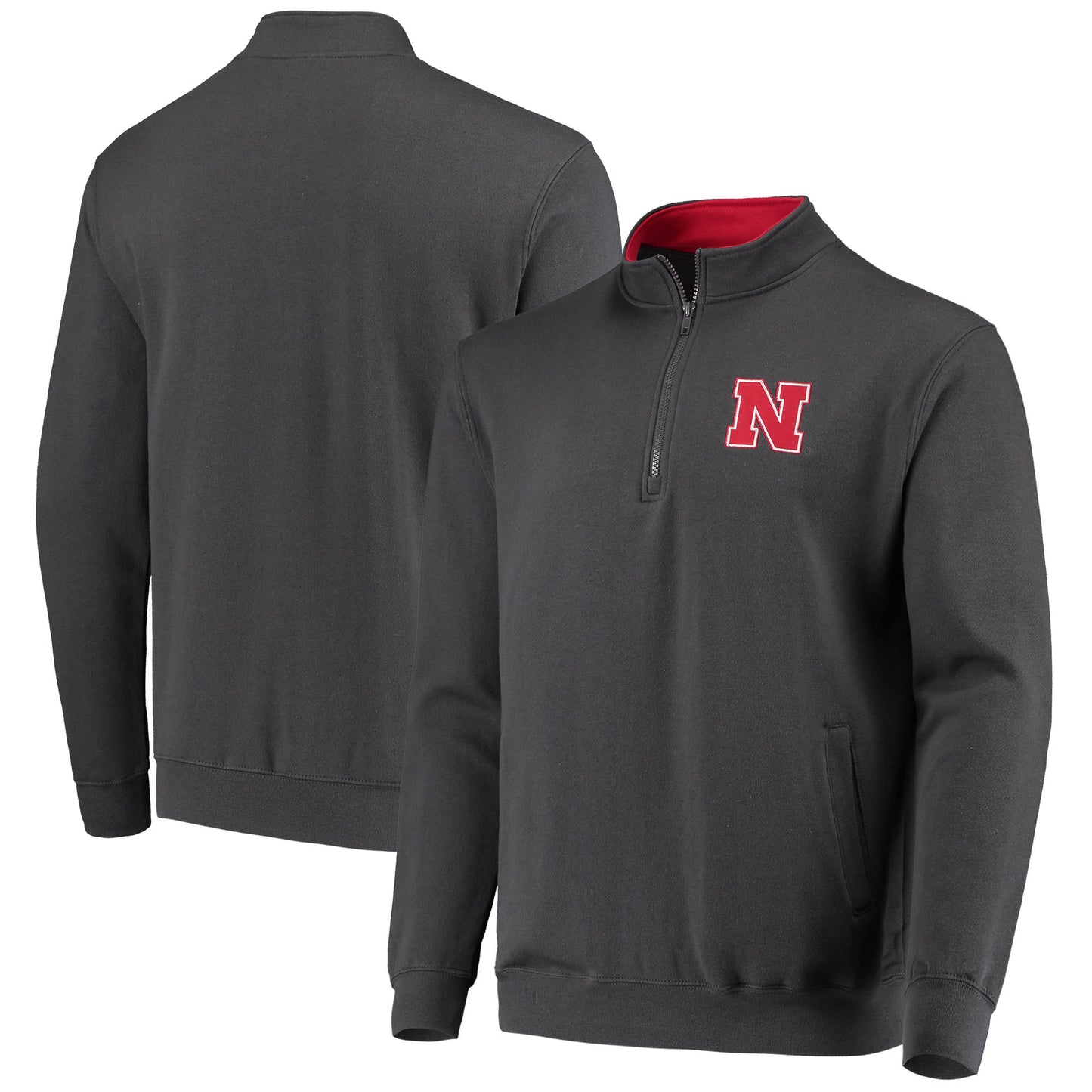 Men's Colosseum Charcoal Nebraska Huskers Tortugas Logo Quarter-Zip Jacket