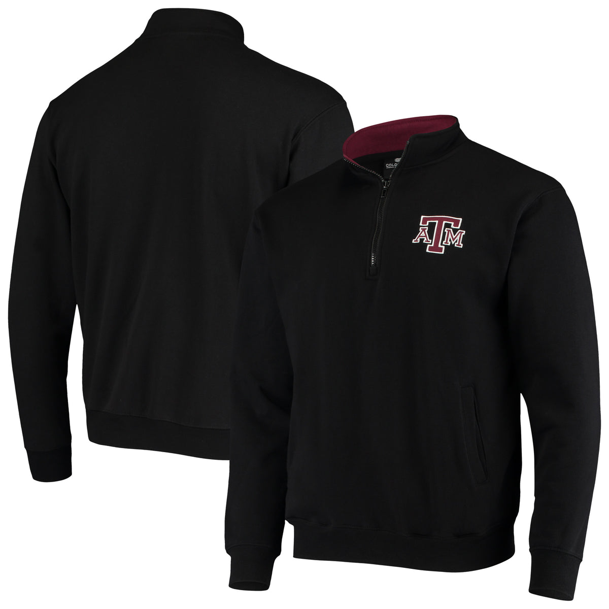 Men's Colosseum Black Texas A&M Aggies Tortugas Logo Quarter-Zip Jacket