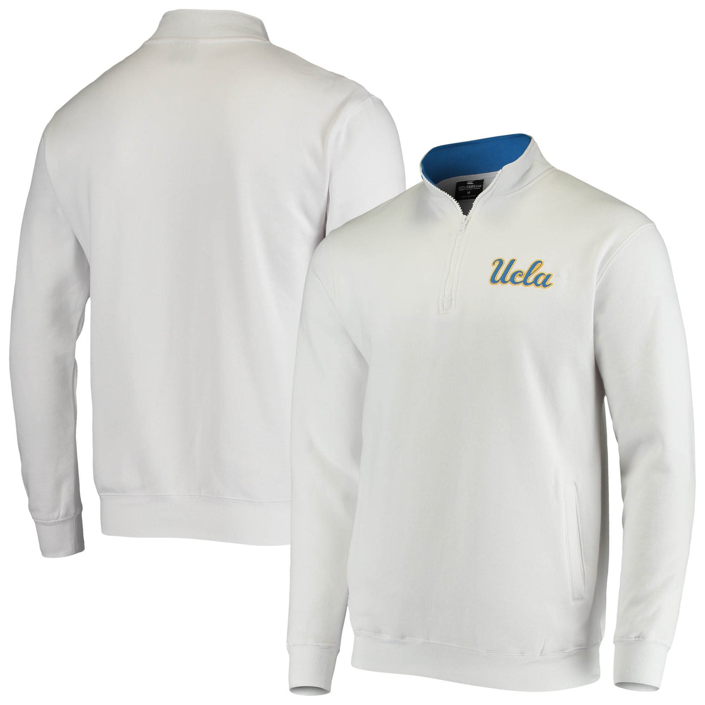 Men's Colosseum White UCLA Bruins Tortugas Logo Quarter-Zip Jacket