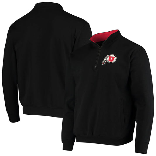 Men's Colosseum Black Utah Utes Tortugas Logo Quarter-Zip Jacket