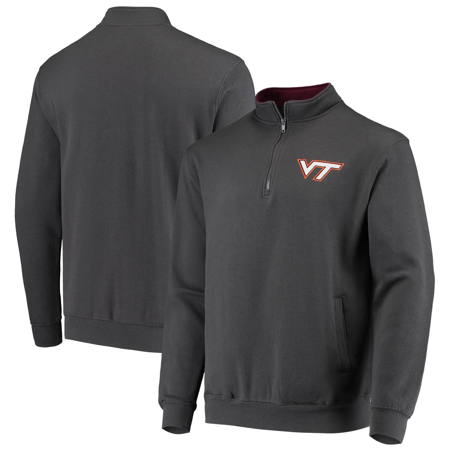 Men's Colosseum Charcoal Virginia Tech Hokies Tortugas Logo Quarter-Zip Jacket