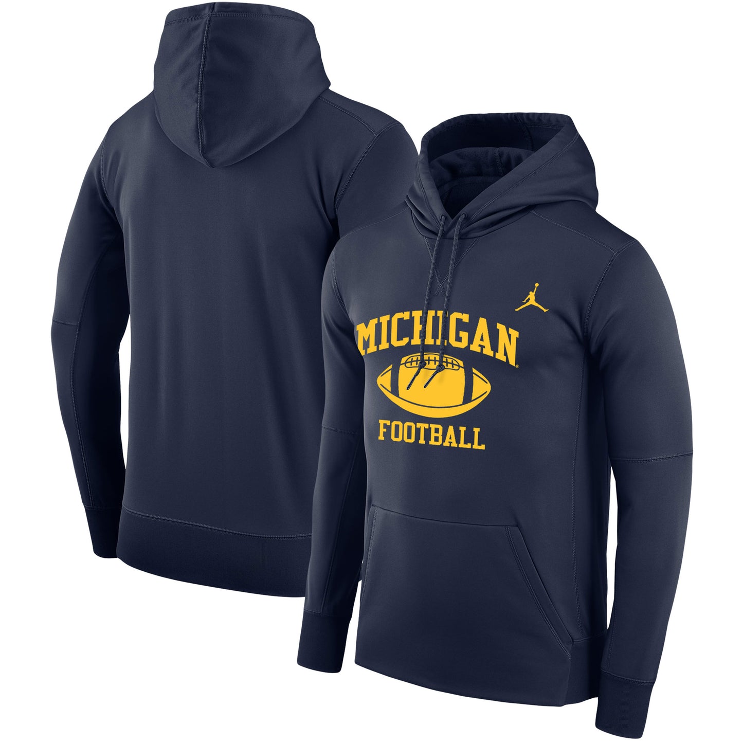 Men's Jordan Brand Navy Michigan Wolverines Big & Tall Legend Retro Football Performance Pullover Hoodie