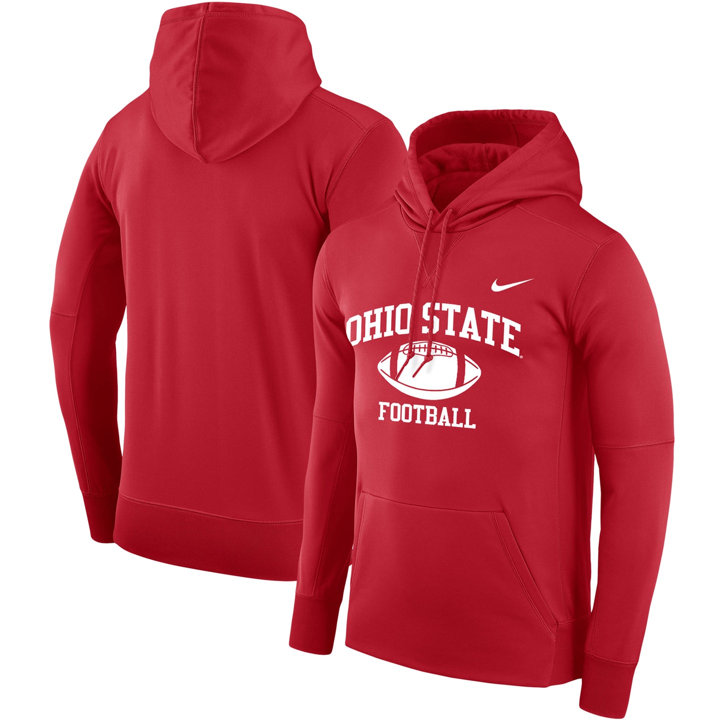 Men's Nike Scarlet Ohio State Buckeyes Big & Tall Legend Retro Football Performance Pullover Hoodie