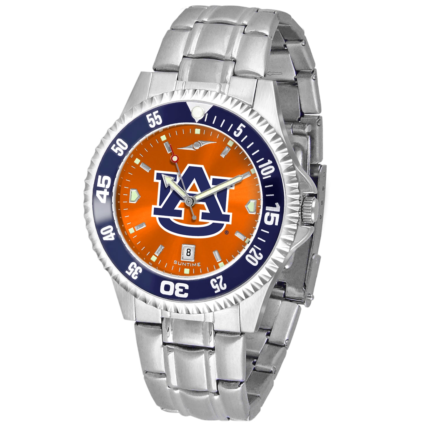 Orange Auburn Tigers Competitor Steel AnoChrome Color Bezel Watch