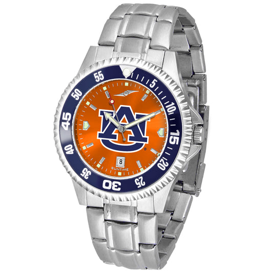 Orange Auburn Tigers Competitor Steel AnoChrome Color Bezel Watch