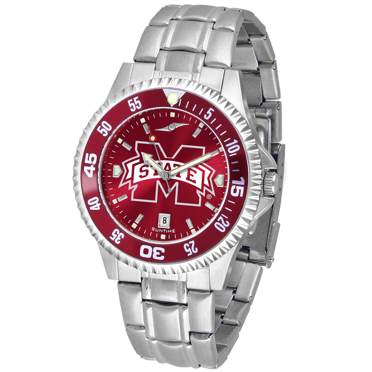 Maroon Mississippi State Bulldogs Competitor Steel AnoChrome Color Bezel Watch