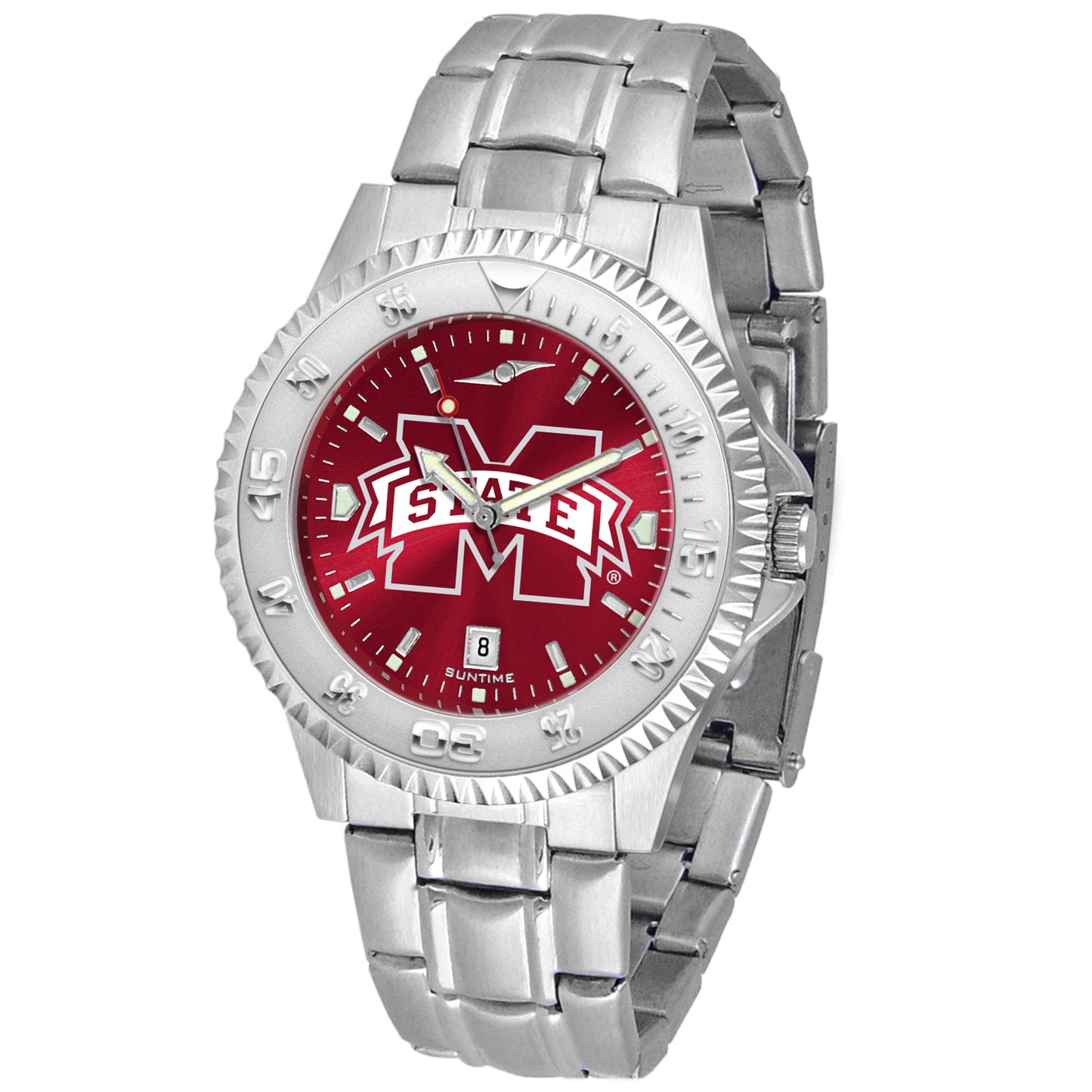 Maroon Mississippi State Bulldogs Competitor Steel AnoChrome Watch