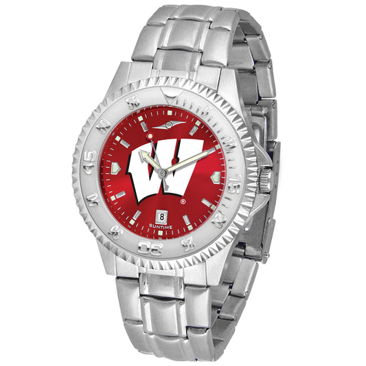 Red Wisconsin Badgers Competitor Steel AnoChrome Watch