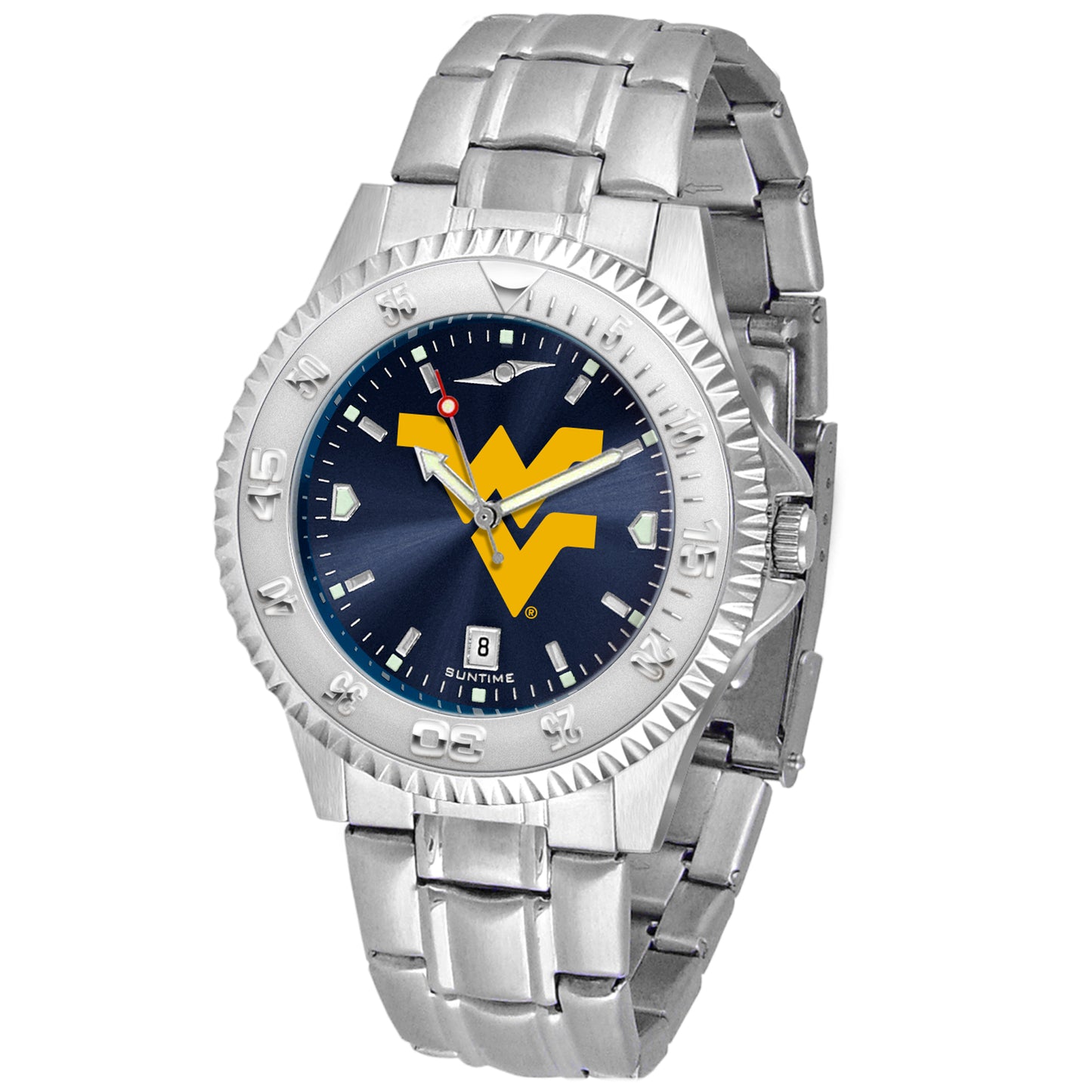 Navy West Virginia Mountaineers Competitor Steel AnoChrome Watch