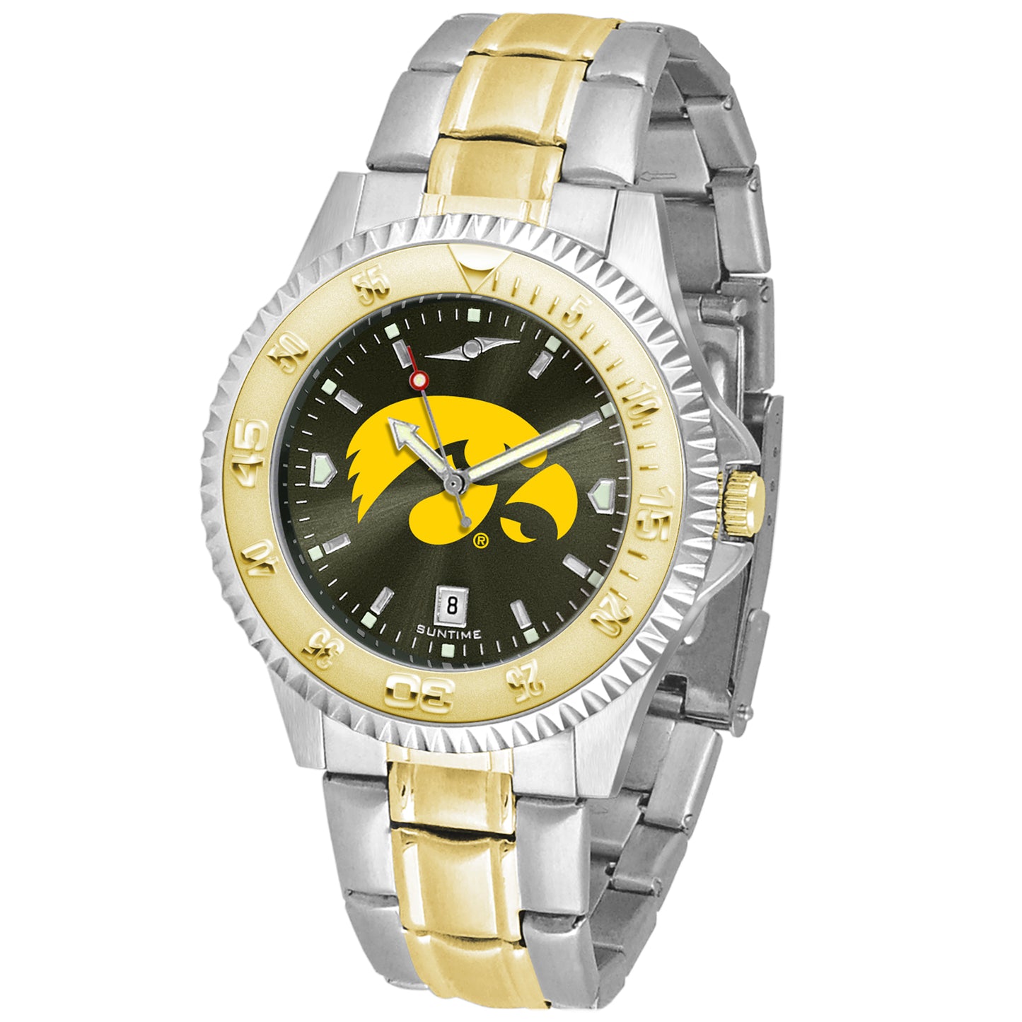 Black Iowa Hawkeyes Competitor Two-Tone AnoChrome Watch