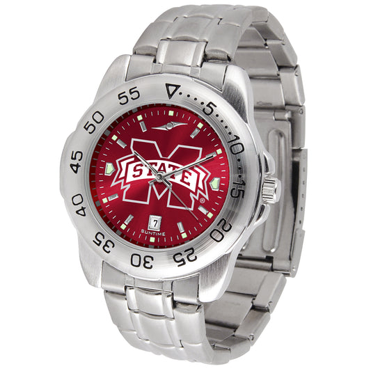 Maroon Mississippi State Bulldogs Sport Steel AnoChrome Watch