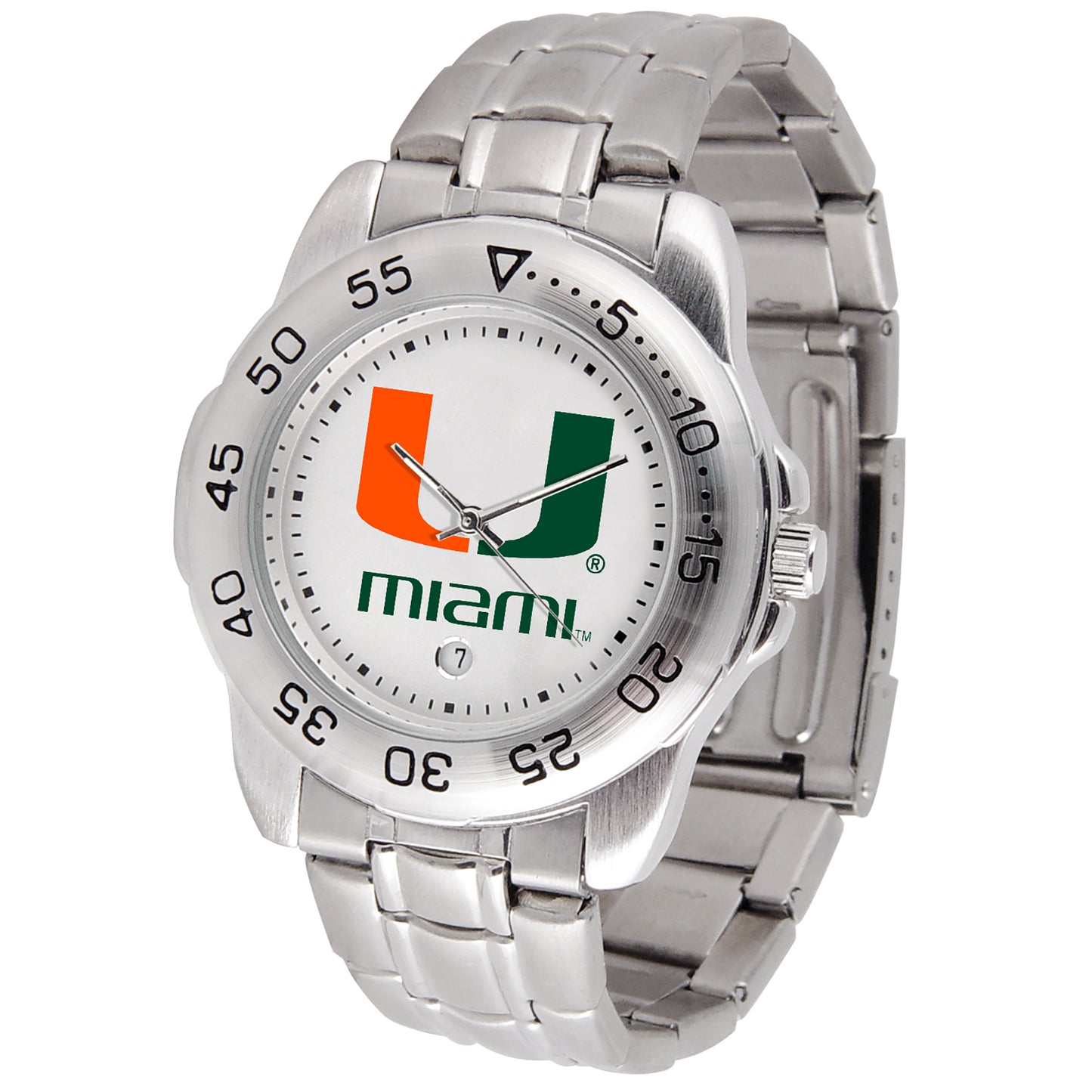 White Miami Hurricanes Sport Steel Watch